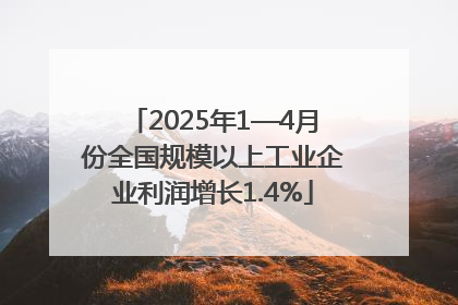 2025年1—4月份全国规模以上工业企业利润增长1.4%