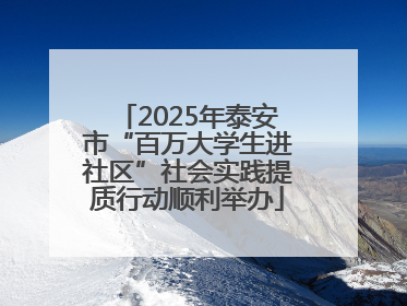 2025年泰安市“百万大学生进社区”社会实践提质行动顺利举办