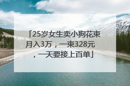 25岁女生卖小狗花束月入3万，一束328元，一天要接上百单