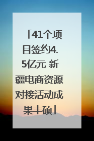 41个项目签约4.5亿元 新疆电商资源对接活动成果丰硕