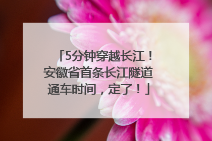 5分钟穿越长江！安徽省首条长江隧道通车时间，定了！